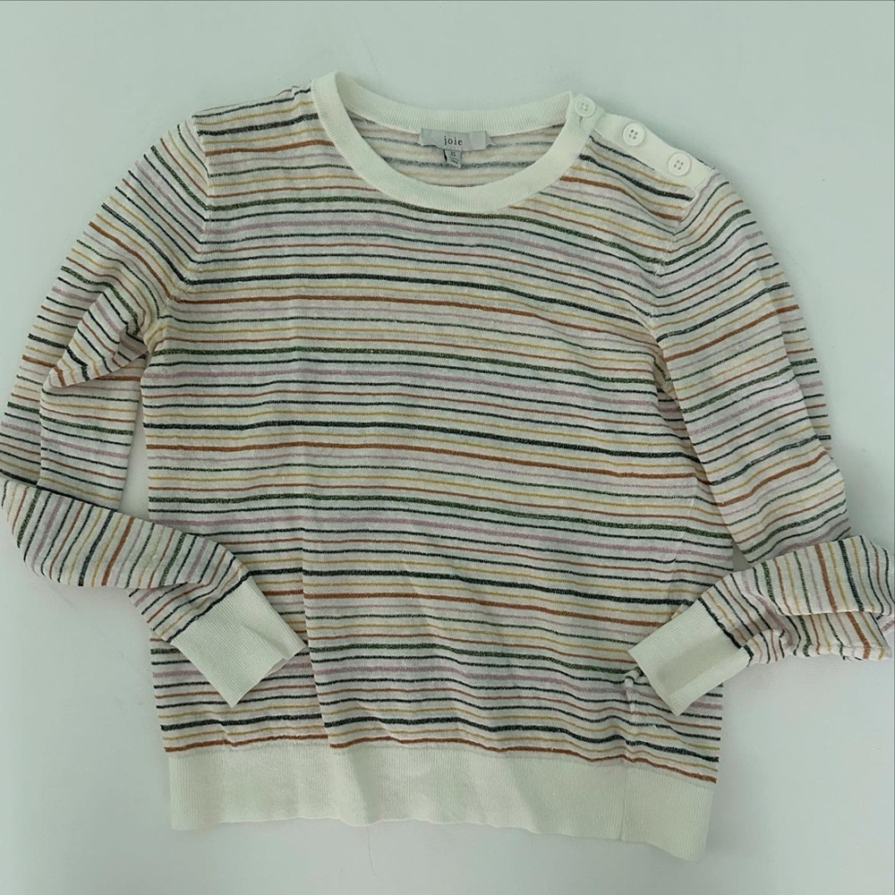 Striped Sweater with Button Detail